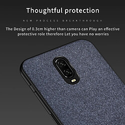 Acheter Wewoo Coque Housse de protection antichoc PU épissage + tissu pour OnePlus 7 noir