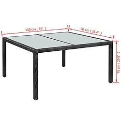 vidaXL Ensemble à manger d'extérieur 7 pcs et coussins résine tressée pas cher