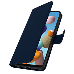 Avizar Étui pour Samsung Galaxy A21s Clapet Portefeuille Support Vidéo Bleu Nuit