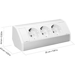 ORNO GM-9001/(GS) Multiprise Electrique D'angle Idéal pour Cuisine, Bureau et Plan de Travail, Montage en saillie à 45°, 3680W - Type De Prise Allemand - Schuko (Blanc) pas cher