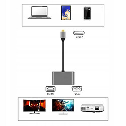 GUPBOO Adaptateur de concentrateur USB-C 4k HDMI VGA,JL2740