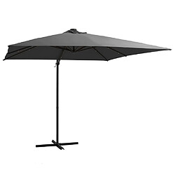 Helloshop26 Parasol déporté avec led et mât en acier 250 x 250 cm anthracite 02_0008445