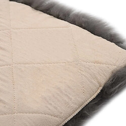 Decoshop26 Lot de 2 coussins de chaise gris clair 40x40 cm mouton véritable DEC021288 pas cher