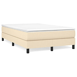 vidaXL Sommier à lattes de lit avec matelas Crème 120x200 cm Tissu