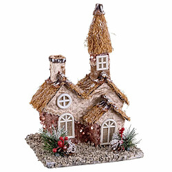 BigBuy Christmas Décorations de Noël Multicouleur Naturel Polyfoam Maison 20 x 16 x 28,5 cm