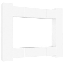 vidaXL Ensemble de meubles TV 8 pcs Blanc Bois d'ingénierie