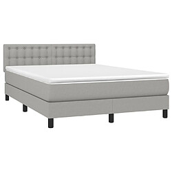 Avis Maison Chic Lit Adulte - Lit simple Lit à sommier tapissier avec matelas moelleux - Meuble de Chambre - Gris clair 140x190cm Tissu -MN91230