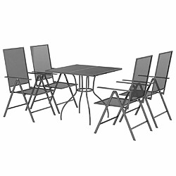 Avis Salle à manger de jardin 5 pcs,Table et chaise à dîner anthracite acier -MN60026