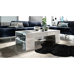 Mpc Table De Salon Blanc Mat/blanc Haute Brillance (118 X 37 X 60 Cm)