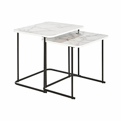 Jeu de 2 tables DKD Home Decor Blanc Noir Métal Bois MDF 51 x 43 x 49 cm