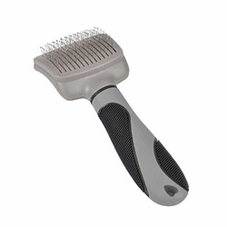 Paris Prix Brosse de Toilettage Manche Ergonomique 19cm Gris