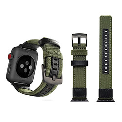 Wewoo Bracelet montre en nylon de style Jeep avec boucle en acier inoxydable pour Apple Watch séries 3 et 2 et 1 42 mm (vert armée)