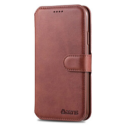 Wewoo Coque Pour iPhone 11 Pro AZNS Texture de mollet Etui en cuir avec rabat magnétique PU support logements cartes et cadre photo Marron