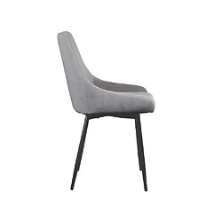 Acheter Vente-Unique Lot de 6 chaises en tissu et métal noir - Gris - MASURIE