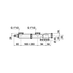 WIRQUIN Tubulure espace avec siphon extra plat intégré - Évier 2 bacs - Sortie orientable