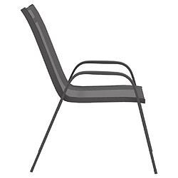 Avis vidaXL Chaises empilables de jardin lot de 4 Gris Tissu textilène