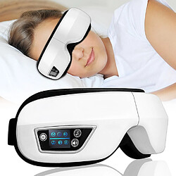 Universal Masseur d'yeux intelligent Pression électrique Effet curatif Vibration Chauffage Air Pression Masque de sommeil Bluetooth Musique Outil de soins des yeux | Appareil de beauté à domicile (blanc)