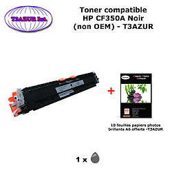 Toner générique HP CF350A, HP 130A pour HP Color LaserJet Pro MFP M176, M176n, M177, M177fw noir+10f papiers photos A6 -T3AZUR