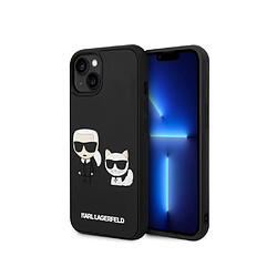 Karl Lagerfeld Coque pour Apple iPhone 14 Plus 3D Rubber Karl & Choupette Noir