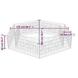 Acheter vidaXL Lit surélevé à gabion hexagonale 200x173x40 cm