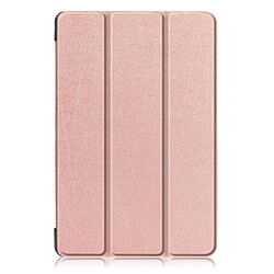 Etui en PU triple pli avec support or rose pour votre Samsung Galaxy Tab S5e SM-T720/SM-T725