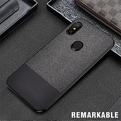 Wewoo Coque Rigide Housse de protection en tissu PU épissage antichoc pour Xiaomi Redmi 6 Pro Noir