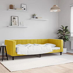 vidaXL Lit de repos sans matelas jaune 90x200 cm velours