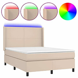 Sommier à lattes et matelas LED,Cadre à lattes de lit pour Adulte Cappuccino 140x190 cm -MN65571