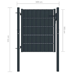 Acheter vidaXL Portail de clôture PVC et acier 100x101 cm Anthracite