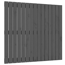 vidaXL Tête de lit murale Gris 95,5x3x90 cm Bois massif de pin