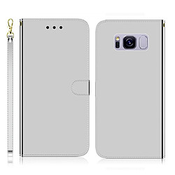 Wewoo Housse Coque Etui à rabat horizontal en surface imitation miroir pour Galaxy S8 + avec porte-cartes et emplacements cartes ainsi que portefeuille et lanière argent