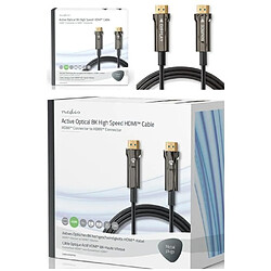 NEDIS Câble HDMI Optique Actif 75M Ultra Haute Vitesse Ethernet HDMI™ Connecteur 8K 60Hz 48 Gbps 75.0 m Rond PVC Noir