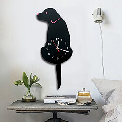 Avis Wewoo Horloge murale Bureau à domicile Décoration de chambre à coucher en forme chien à piles avec queue pivotante, taille: 42 x 18 cm (noir)