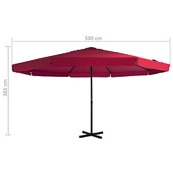 vidaXL Parasol de jardin avec base portable rouge pas cher