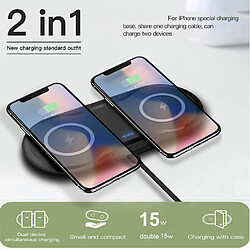 Universal Chargeur sans fil Qi biplace de 30W 2 en 1 tapis de charge rapide chargeur de bureau 1211 Pro XS Max XR X pour Samsung S20 S21 |