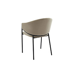 Lot de 6 chaises avec accoudoirs en velours et métal noir - Beige - ORDIDA de Pascal MORABITO pas cher