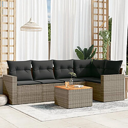 Maison Chic Ensemble Tables et chaises d'extérieur 6pcs avec coussins,Salon de jardin gris résine tressée -GKD476146