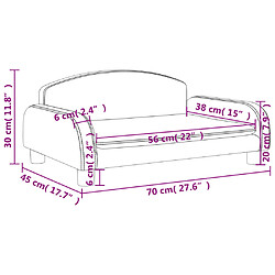 vidaXL Canapé pour enfants cappuccino 70x45x30 cm similicuir pas cher