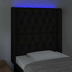 Acheter Maison Chic Tête de lit scandinave à LED,meuble de chambre Noir 83x16x118/128 cm Tissu -MN80054