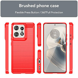 Htdmobiles Coque pour Motorola Edge 50 Pro 5G - housse etui silicone gel carbone + film ecran - ROUGE