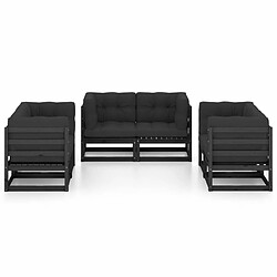 Avis Maison Chic Salon de jardin 6 pcs + coussins - Mobilier/Meubles de jardin - Table et chaises d'extérieur Bois de pin massif -MN48945