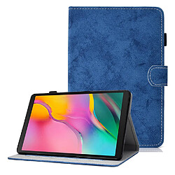 Etui en PU motif de couture avec support et porte-carte pour votre Samsung Galaxy Tab A 10.1 (2019) (T510/T515) - bleu