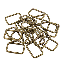 20 Pièces En Métal Connecteur à Boucle Carrée Pour Bricolage Sac Artisanat 25x16x2.8mm Bronze