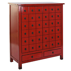 Pegane Buffet, meuble de rangement en bois d'orme coloris rouge - Longueur 102 x Profondeur 42 x hauteur 120 cm