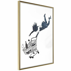 Paris Prix Affiche Murale Encadrée Banksy Shop Until You Drop 20 x 30 cm Or