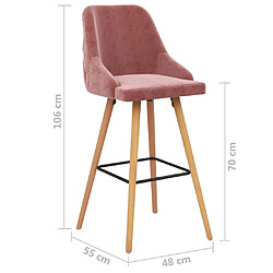 vidaXL Tabourets de bar lot de 2 rose velours pas cher