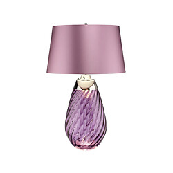 Elstead Lighting Lampe de table Lena Verre Verre teinté prune / Abat-jour chiné