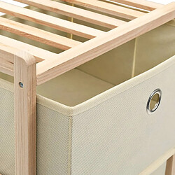 Acheter vidaXL Étagère de rangement 5 paniers tissu bois de cèdre beige