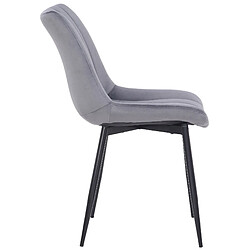 Avis Decoshop26 Chaise de salle à manger x1 couture décorative vertical avec pieds en métal noir mat et assise en velours gris 10_0002325