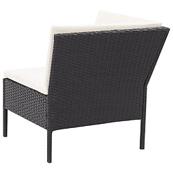 Maison Chic Salon de jardin 3 pcs + coussins - Mobilier/Meubles de jardin - Table et chaises d'extérieur Résine tressée Noir -MN37614 pas cher